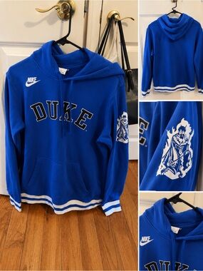 Nike Duke Pullover Crewneck Sweatshirt - Royal Blue with White